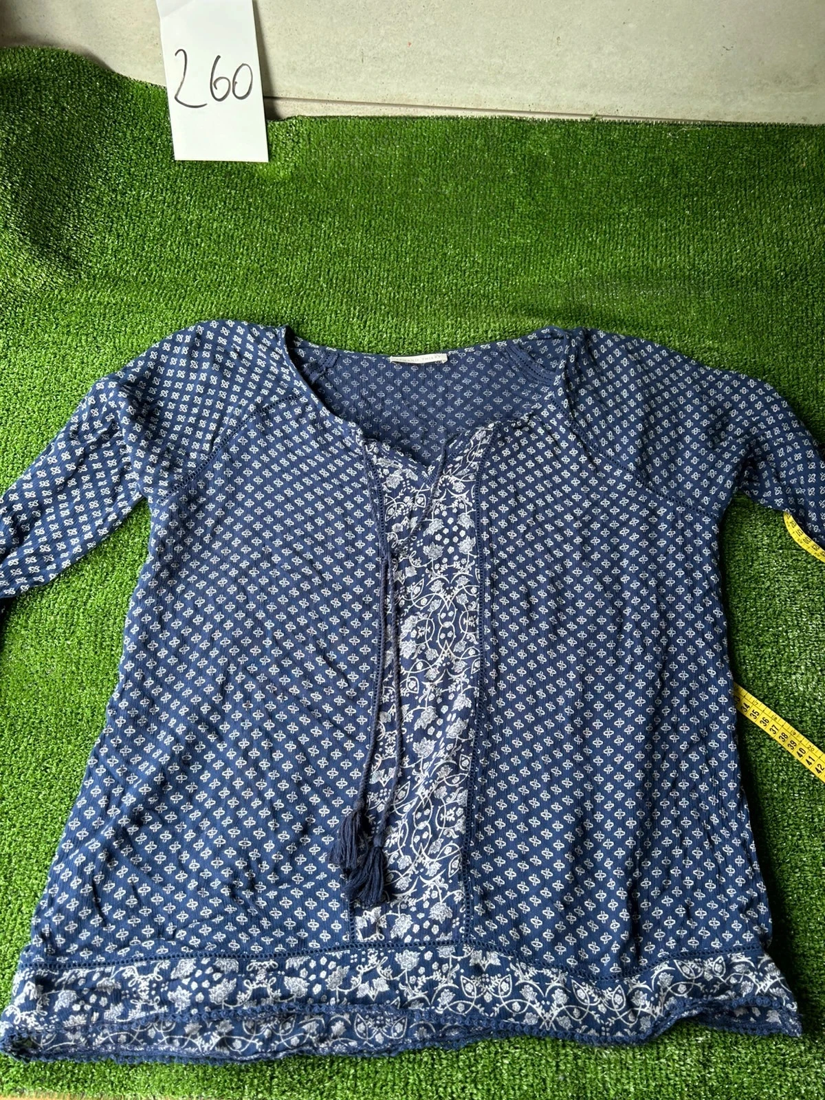 Blouse bleu marine vintage Armand Thierry taille 4 , L / 100% viscose